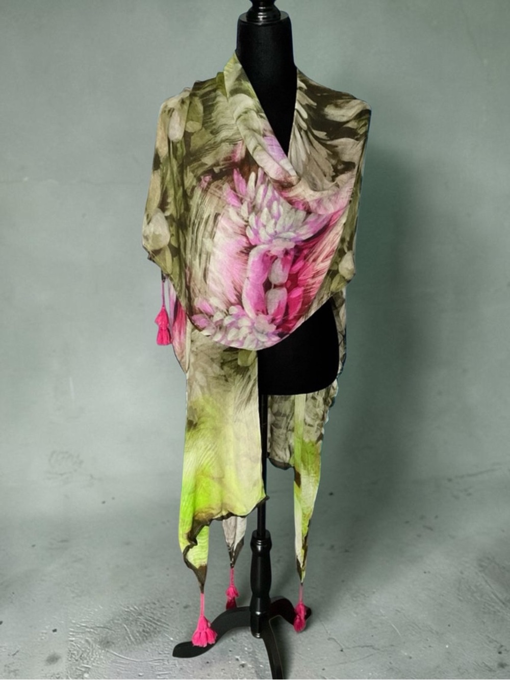 💖 Aphorism Tropical Floral Tassel Shawl Wrap 💖